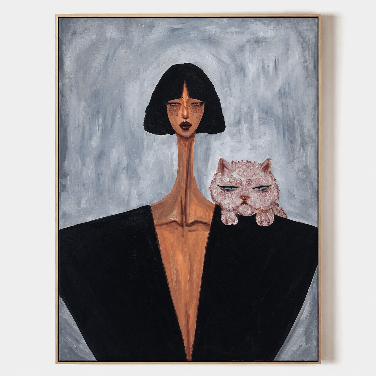 Texture Surrealist Portrait Painting KS0165 - Viral Wall Art